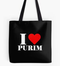 Ich liebe Purim mit Herz Tasche