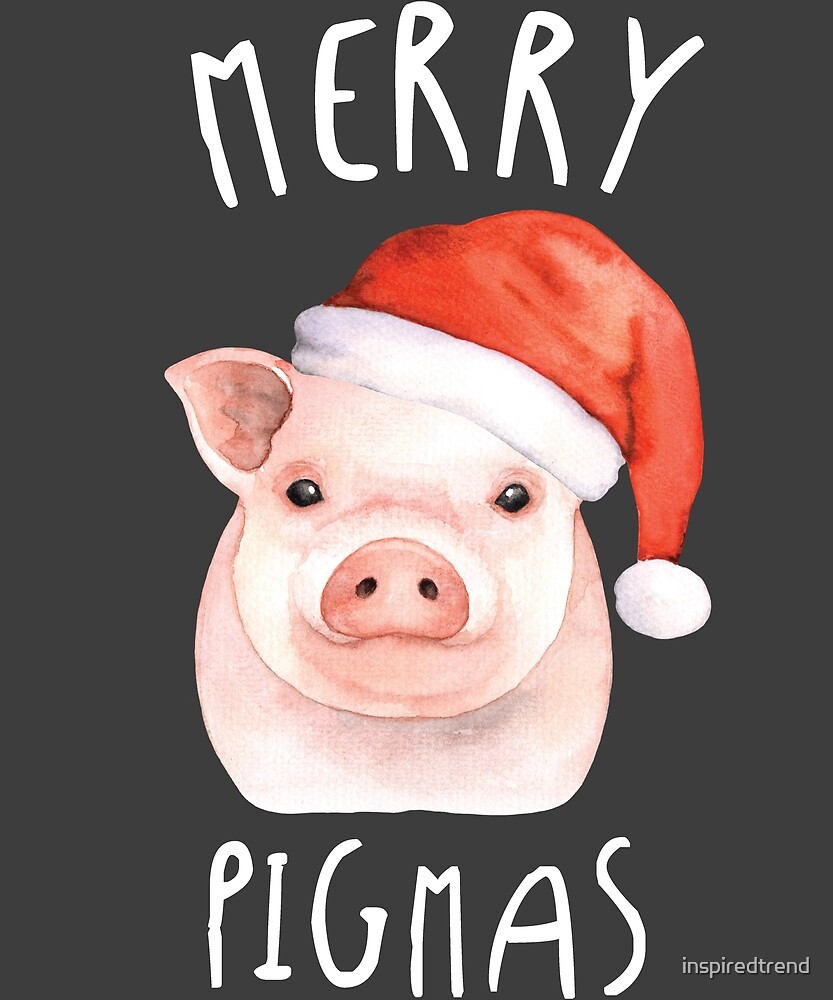 "Christmas Pig Design Kids Gift Merry Pigmas" by inspiredtrend Redbubble