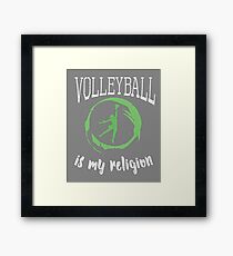 Cute Girls Volleyball Gift Its My Religion Framed Print