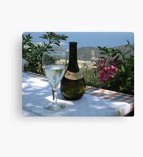 Greek Islands Santorini and wine Canvas Print