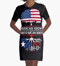 Amerikaner gewachsen mit puertoricanischen Wurzeln Puerto Rico Design T-Shirt Kleid