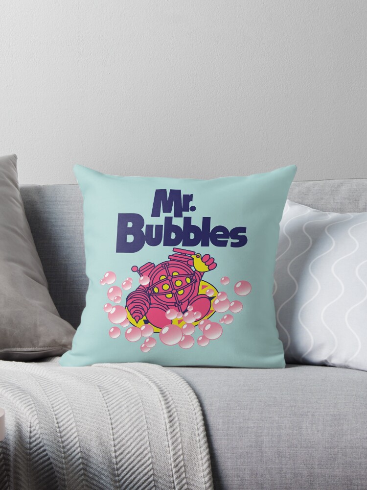 Mr Bubbles Throw Pillow By Mikelaidman Redbubble