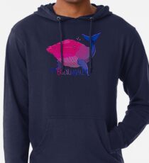 Sudadera con capucha ligera Bisexuwhale - con texto