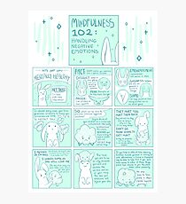 Lassen Sie uns geistig gesund werden: Achtsamkeit 102 Bunny Comic Fotodruck