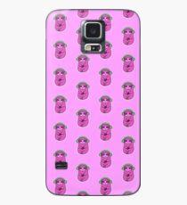 Glückliches rosa Sloth Musik hören Hülle & Klebefolie für Samsung Galaxy
