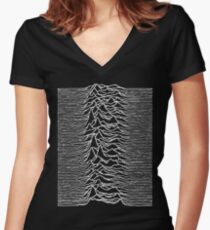Unknown Pleasures - Joy Division Women's Fitted V-Neck T-Shirt