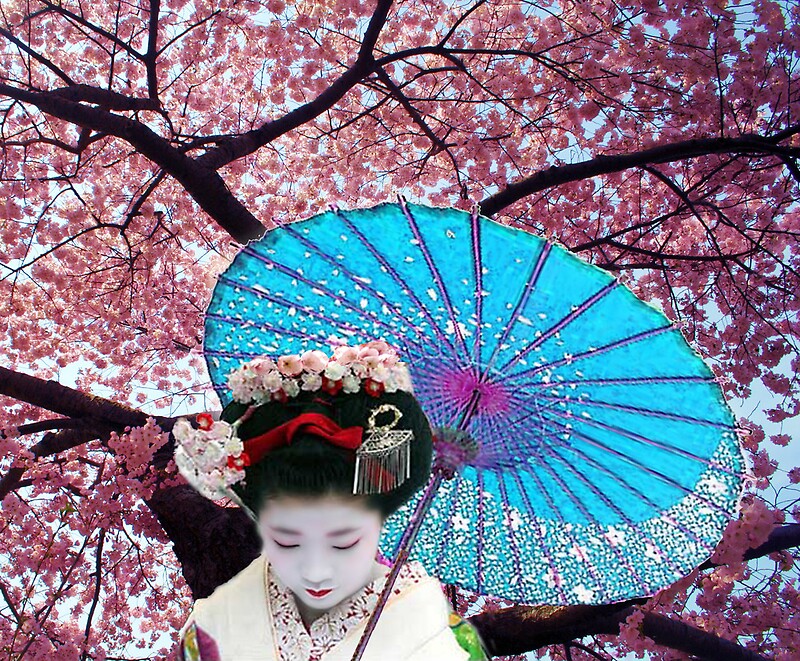 "The Geisha and the Cherry blossom" by Bill Brouard | Redbubble