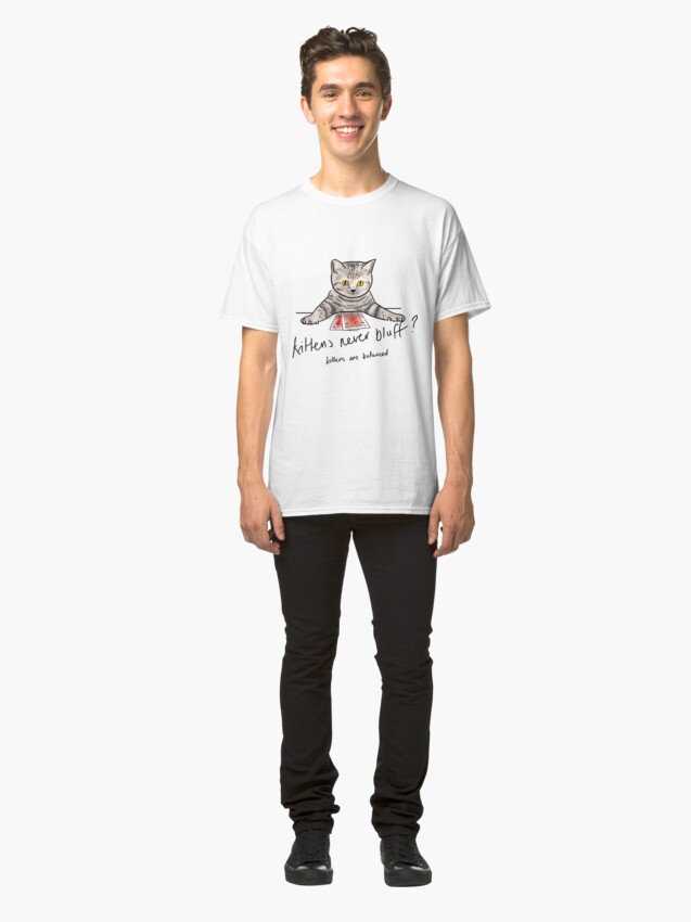 Alternate view of Bluffing Poker Kitten Classic T-Shirt