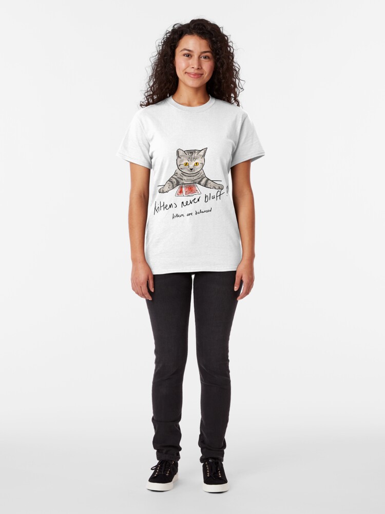 Alternate view of Bluffing Poker Kitten Classic T-Shirt