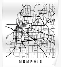 Memphis minimalistischer Stadtstraßenkarten-dunkler Entwurf Poster