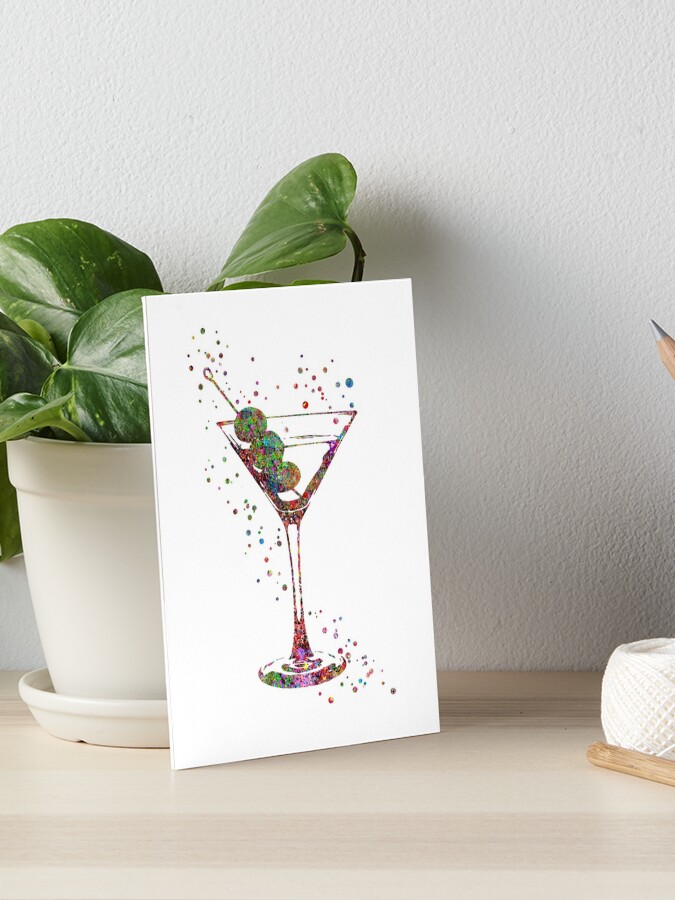 Glass Of Martini Art Board Print By Rosaliartbook Redbubble