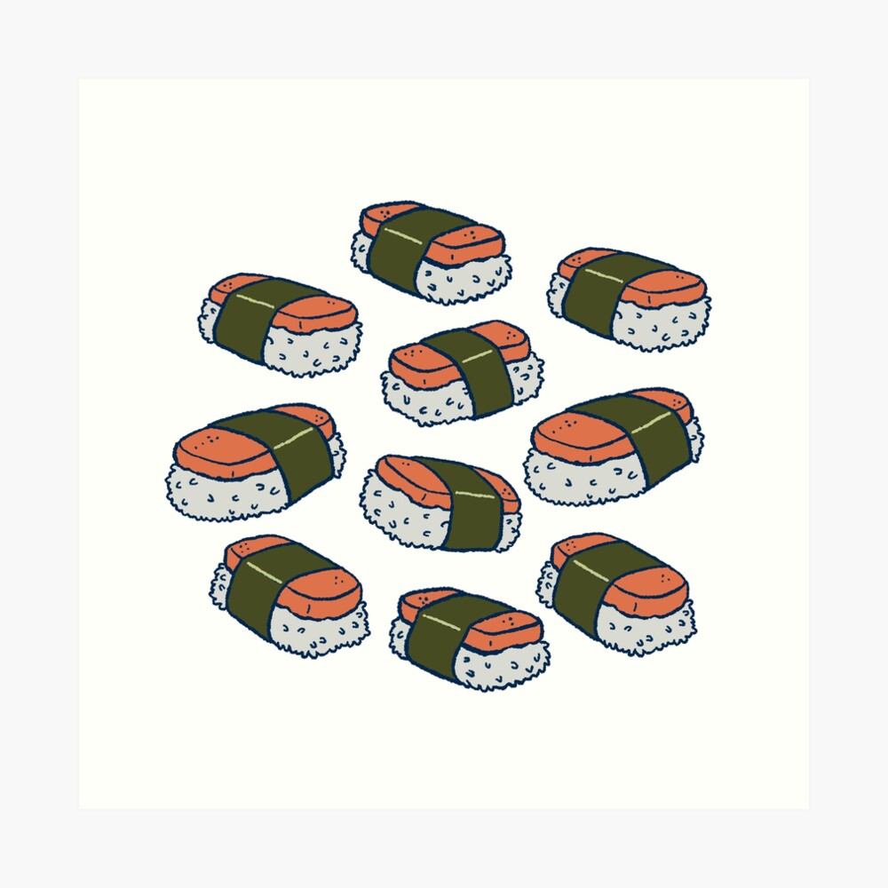 Spam Musubi Sushi Pattern Art Print