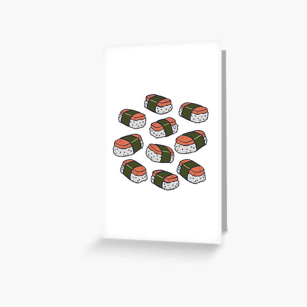 Spam Musubi Sushi Pattern Greeting Card