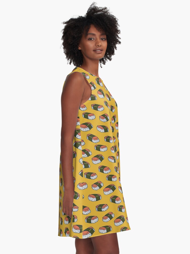 Alternate view of Spam Musubi Sushi Pattern A-Line Dress