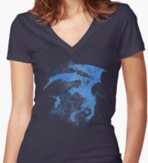Dragonfight-cooltexture Inverted Women's Fitted V-Neck T-Shirt