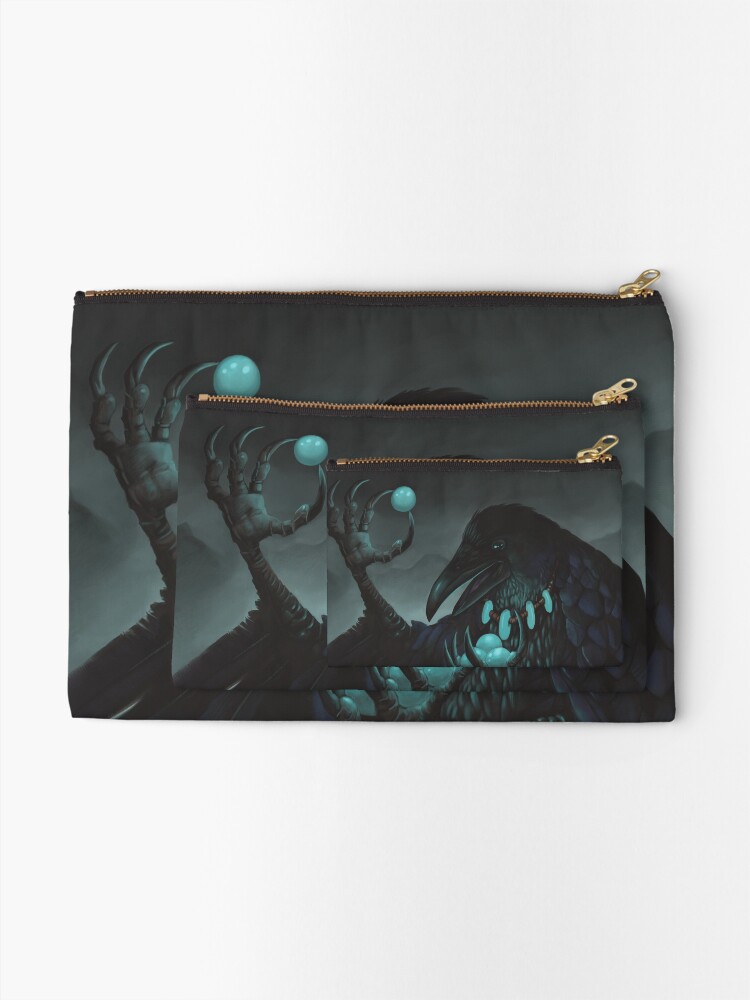 Alternate view of Storm Crow | Digital Illustration Zipper Pouch