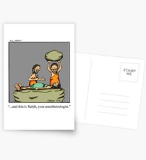 Lustiger medizinischer Höhlenbewohner-Anästhesiologe-Cartoon-Kunst Postkarten