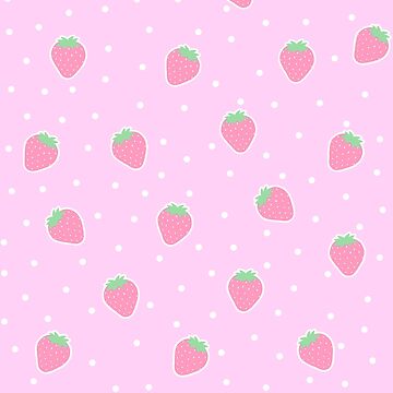 Strawberries Pink Flowers Dots Kawaii Cute Pastel Spiral Notebook