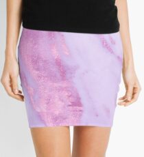 Pink Marble - Schimmerndes Pink Rose Gold Marble Metallic Minirock
