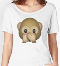 Camiseta ancha para mujer Monkey Emoji - Speak No Evil