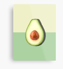 Avocado halbe Scheibe tropische Frucht Metalldruck