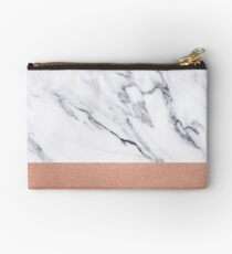 Rose Gold Marble Luxury iPhone Case and Throw Pillow Design Zipper Pouch