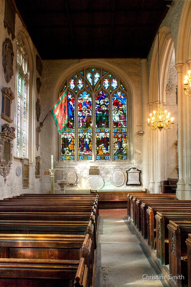 "Beautiful Stained Glass in St Margaret's Church, London, England" by