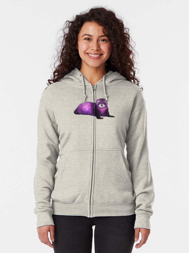 "Galaxy Ferret" Zipped Hoodie by Redbubble