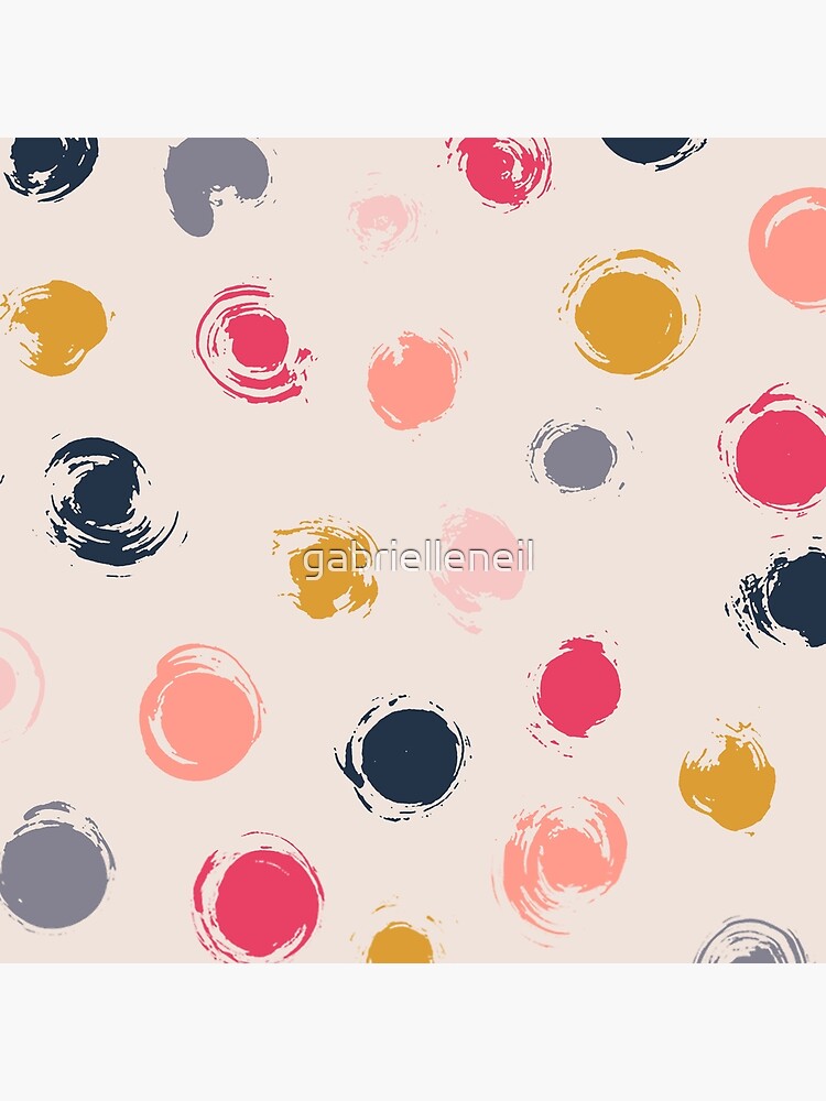 Handpainted Circle Textures Cream Multi by gabrielleneil
