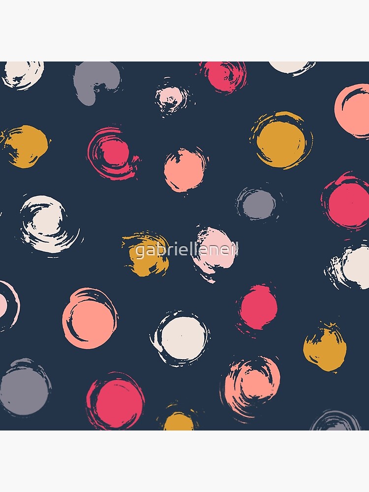 Handpainted Circle Textures Navy Multi by gabrielleneil