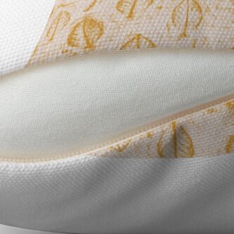 Alternate view of Leaves Relief Sketch Mustard Yellow Throw Pillow