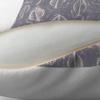 Alternate view of Leaves Relief Sketch Grey Throw Pillow