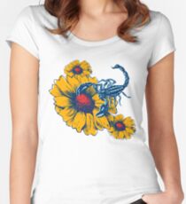 Scorpion Flowers Fitted Scoop T-Shirt