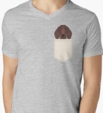 Piper - Dachshund, weener dog, wiener dog, pet portrait, sausage dog, pet Men's V-Neck T-Shirt