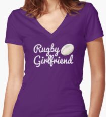 Rugby Girlfriend T-shirt Women's Fitted V-Neck T-Shirt
