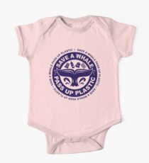 Speichern Sie einen Whale Pass Up Plastic - Save The Whales-Logo Baby Body Kurzarm