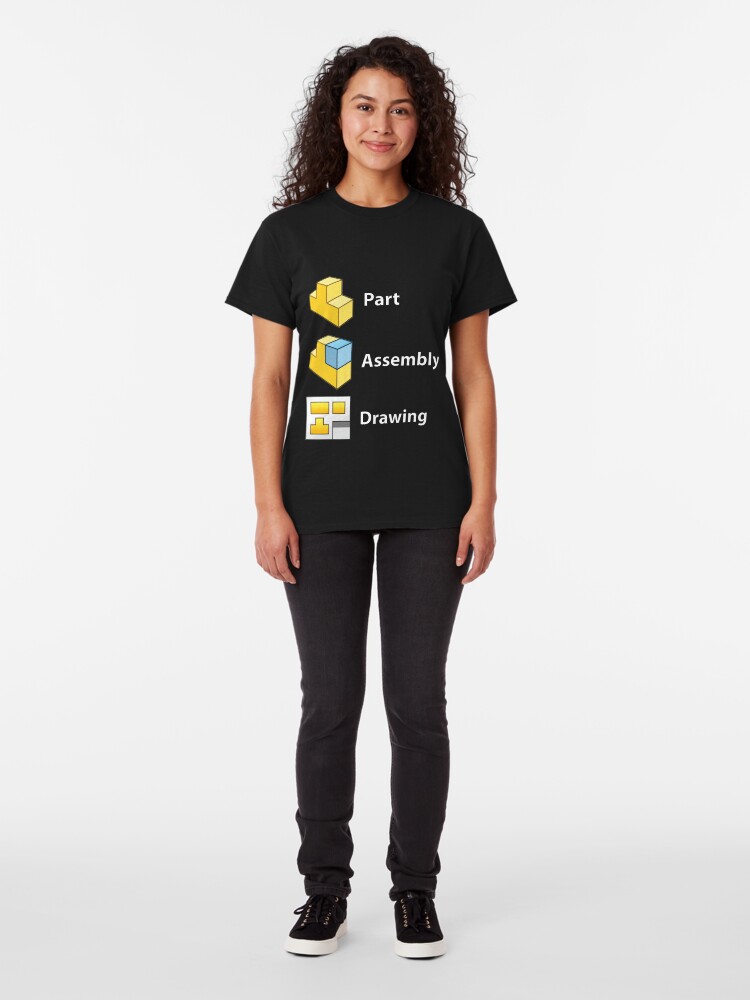 Alternate view of 3D Cad/Cam/Cae Solid Works | Black Version Classic T-Shirt
