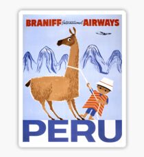 Peru Vintage Travel Poster Restored Sticker