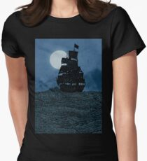 Sailing Under The Moon Women's Fitted T-Shirt