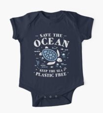 Speichern Sie das Meer - halten Sie das Meer Plastikschildkröte Baby Body Kurzarm