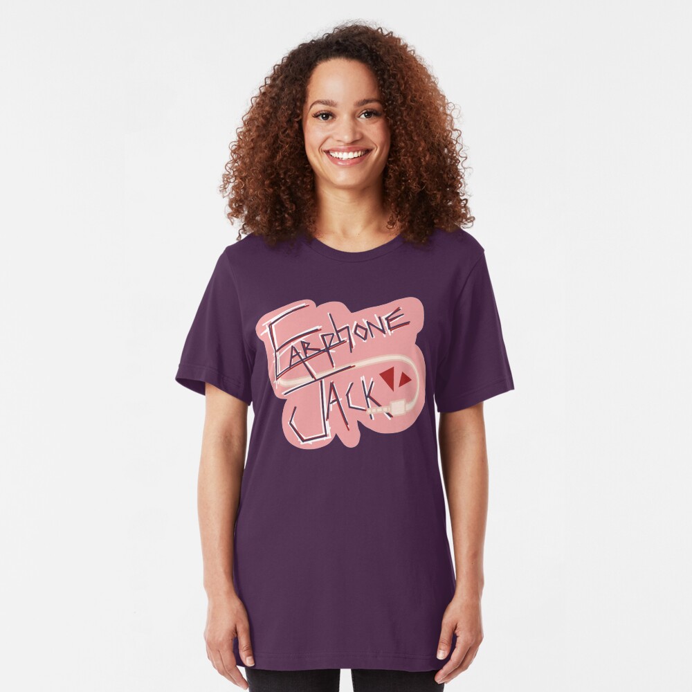Kyoka Jiro: Earphone Jack Slim Fit T-Shirt
