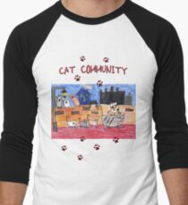 Cat community Men's Baseball ¾ T-Shirt