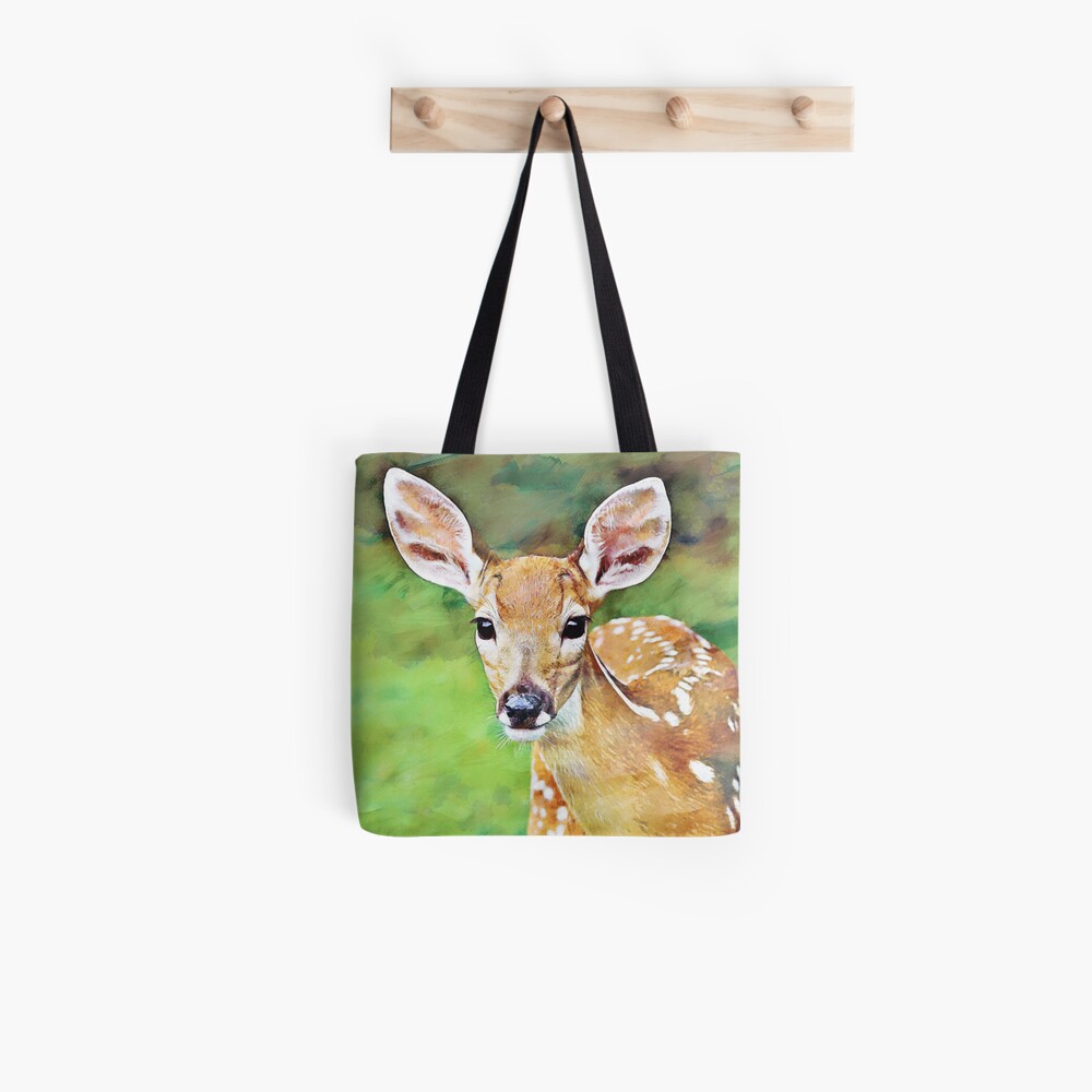 Fawn Baby Deer Artwork Illustration Tote Bag