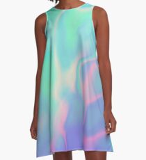Regenbogen-See-holografische Iris A-Linien Kleid