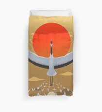 Mystical crane of eternal good luck Duvet Cover