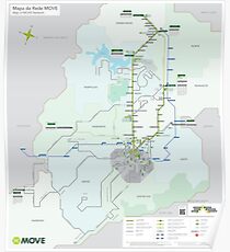 Brasilien - Belo Horizonte - Netzwerkkarte - HD Poster