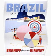 Brazil Vintage Travel Poster Restored Poster