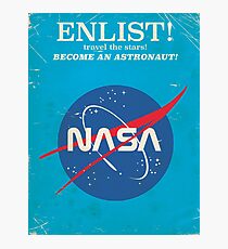 Lámina fotográfica ¡Alístate para convertirte en un astronauta! Cartel de la nasa de la vendimia