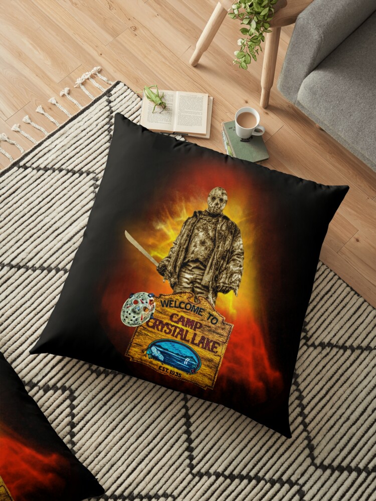 Jason Voorhees Friday The 13th Fan Art Floor Pillow By Wimblettdesigns