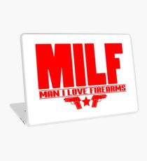 Mens Milf Man I Love Firearms design Funny Gift for Dads Laptop Skin